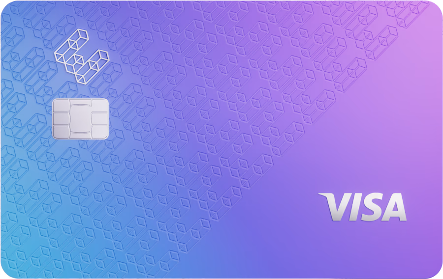 보라색 이더파이 Core Visa 실물카드 전체 이미지